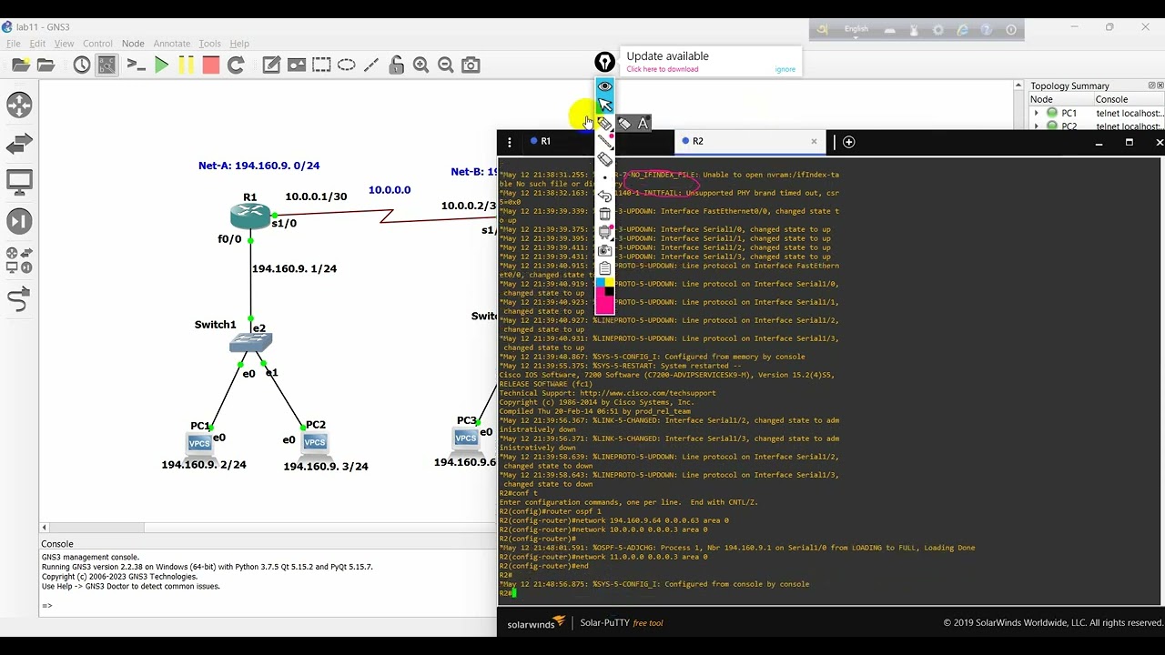 Lab-11: Implement OSPF dynamic routing protocol on your campus network(Network of the previous lab).