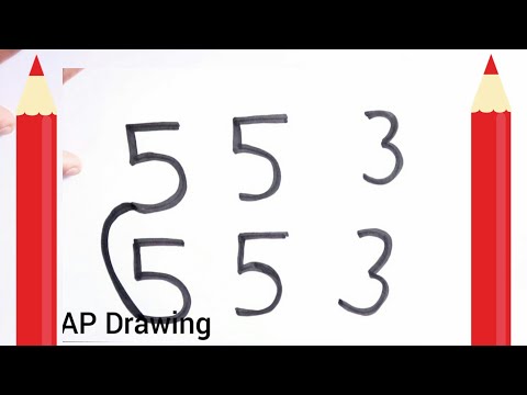 [hindi]-how-to-draw-cat-from-553-number-step-by-step---very-easy