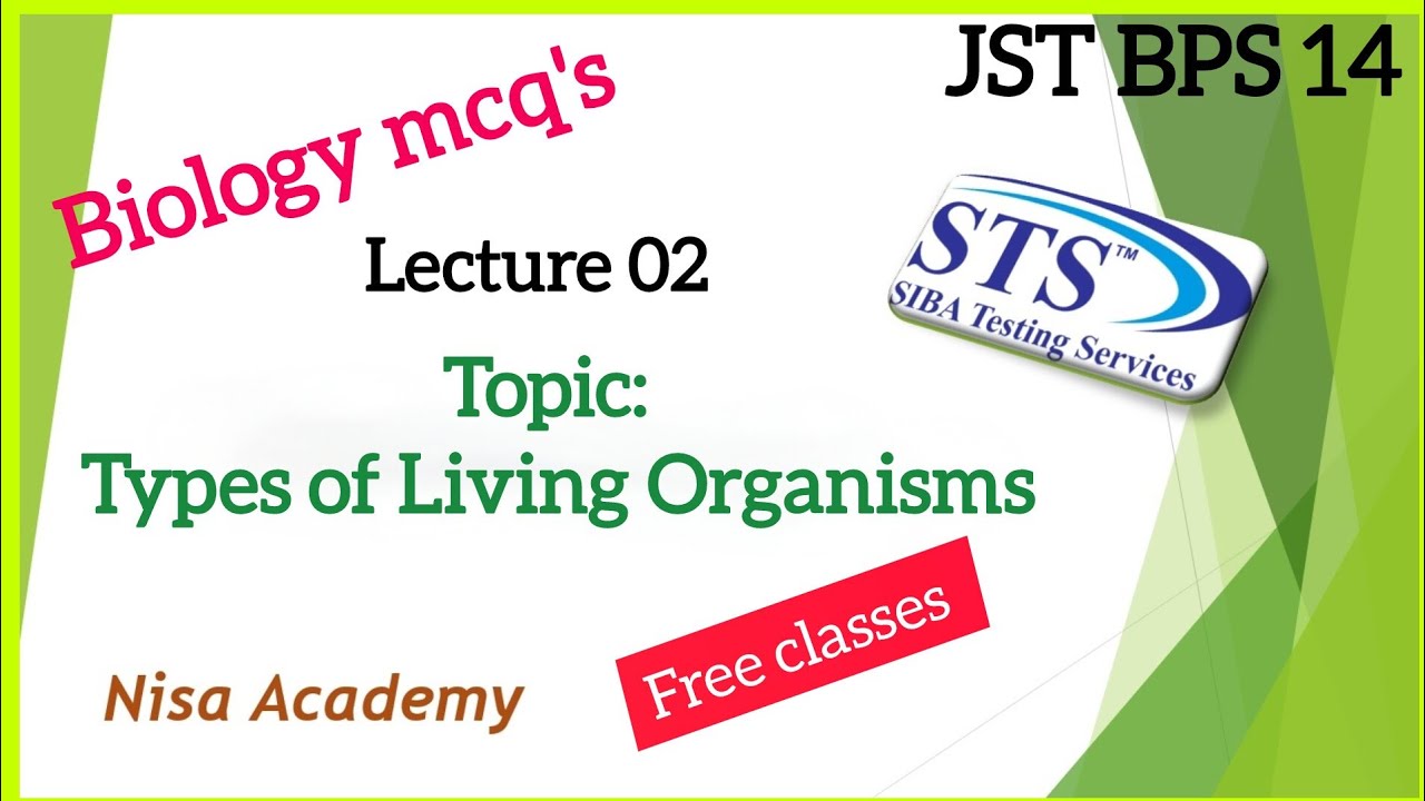 STS IBA | Jst test prep Lecture 2 | Living organisms | General Science mcq's