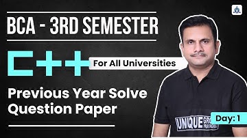 #bca  IIIst sem| C++ | Previous year solve question paper | (For All University) 2023 Exam| Day- 01|