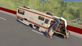 BeamNG는 자동차, 트럭, 오토바이 충돌 테스트에서 100+ 연속 속력 범프를 운전합니다. screenshot 2