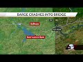 Barge crashes into bridge on Arkansas River in Oklahoma