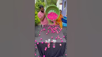 Mom vs Son Roll the Ping Pong Ball Challenge #game #shorts