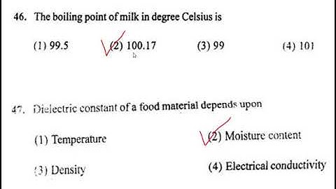 BHU M. Sc. Food Science and Technology (2018) entrance MCQ