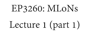 Lecture 1 part 1: Introduction