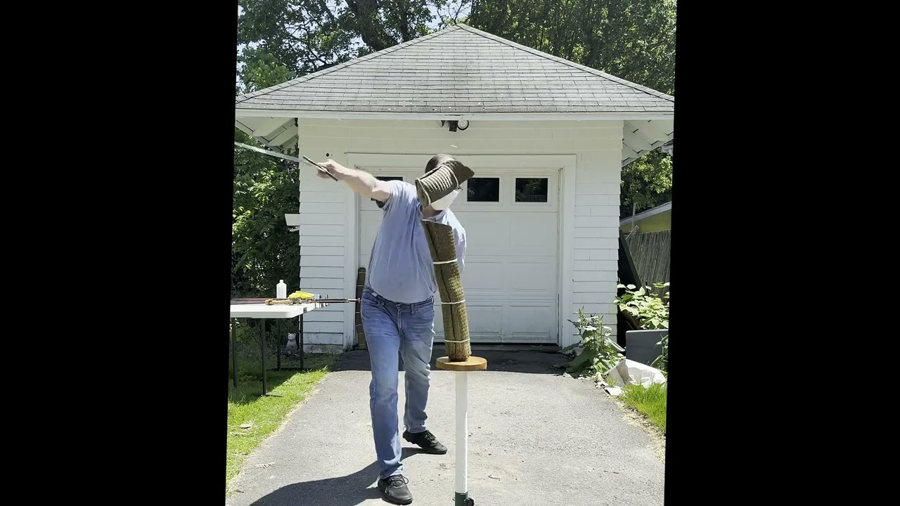sean cut with lancelot sword red baron, atrim swords and a yard katana