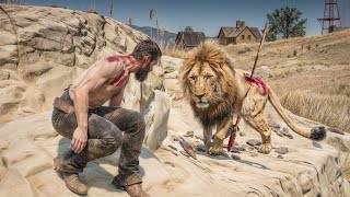 Lion Attack Man in Forest 😱 Lion Attack Hunter || RDR 2