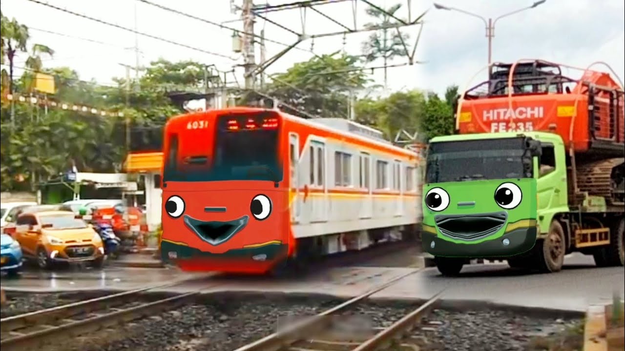 Ada Truk Trailer Rogi Membawa Excavator dan Kereta Api Gani Teman Tayo ...