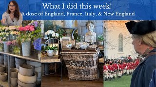 Watching New England History, French Floral Shop, Garden Cleanup and Design,  Date Night