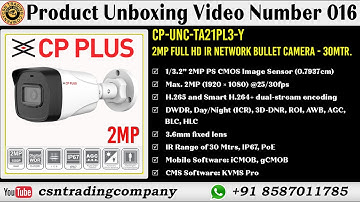 CP PLUS 2MP Full HD IR Network Bullet Camera - 30Mtr. CP-UNC-TA21PL3-Y 2MP IP CAMERA NETWORK CAMERA