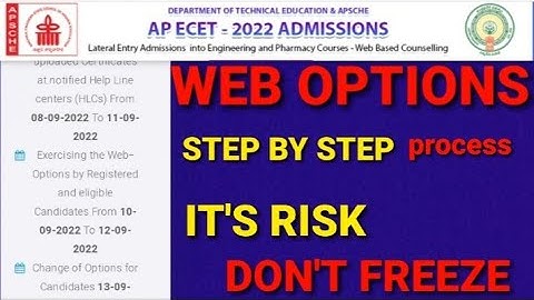 AP ECET WEB OPTIONS PROCESS STEP BY STEP|#apecet2022 #apecet