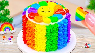 Colorful Flower Rainbow Buttercream Cake 🌈 Best Satisfying Miniature Cake Compilation 🧁 Mini Taste