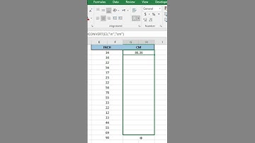 Convert Inch to CM in Excel