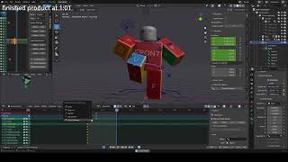 Roblox R6 Blender Front Kick Animation Timelapse (+Rig)