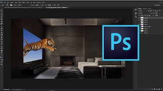 Photoshop Tutorial: Tiger Photo Manipulation | Tiger Jumping Outside from TV screenshot 5