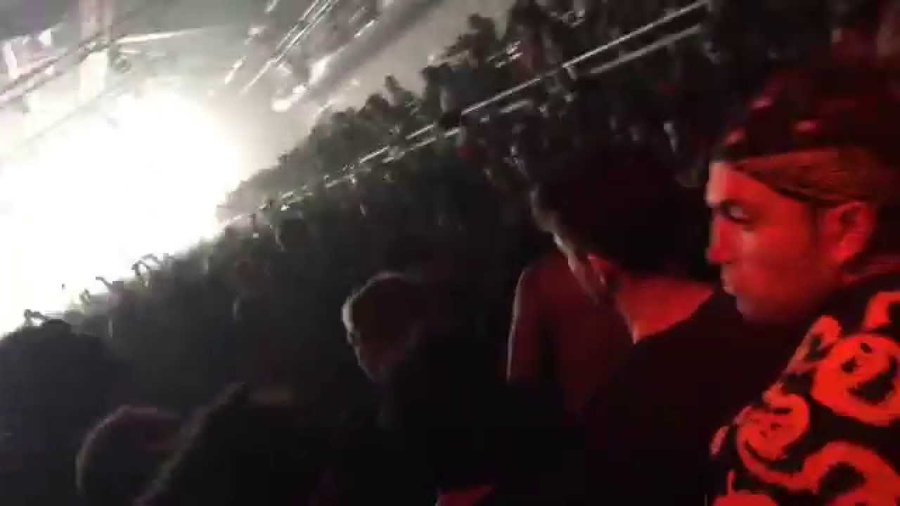 Sucker punch at Skrillex Halloween in NYC Pier of Fear