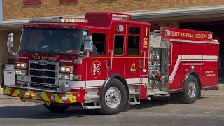 LETS ROLL EM Dallas Fire Rescue Engine 4 Truck 4 Battalion 1 Responding to a Structure Fire