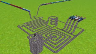 ALL REALISTIC TRAINS CROSSING FOR SPRINGS SQUARE RAILROAD TRACKS ZIG ZAG TRACKS/ trains beamng  screenshot 5