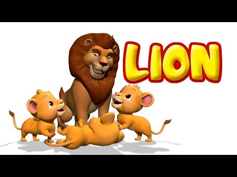 The Lion | Animal Rhymes & Songs for Kids | Infobells