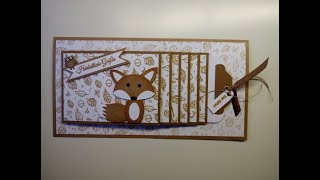 Herbstliche Wasserfallkarte Im Din-Lang-Format