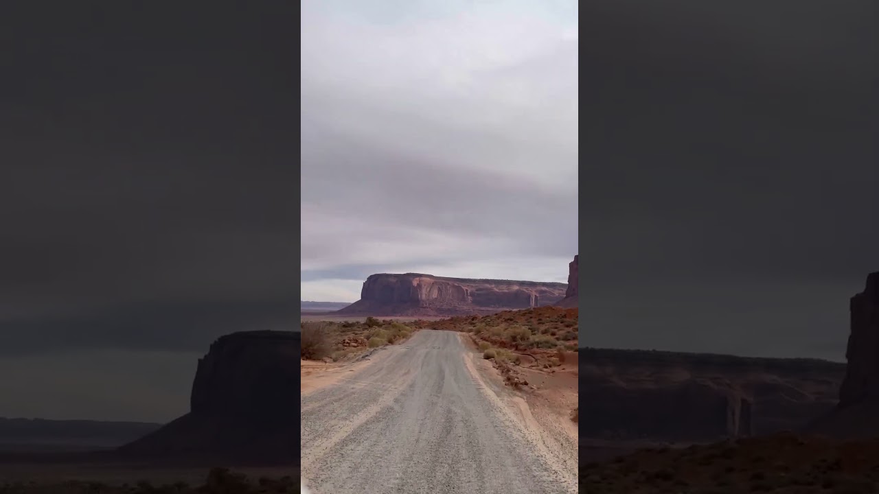 Driving at Monument Valley 