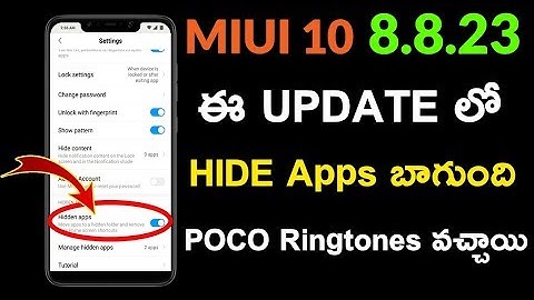 MIUI 10 8.8.23 Released | Hide Apps,Poco Ringtones and Delete Sound