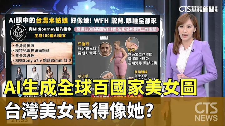 AI生成全球百國家美女圖　台灣美女長得像她?｜主播：林芷揚｜陳雅琳世界晚報｜華視新聞 20230619 - 天天要聞