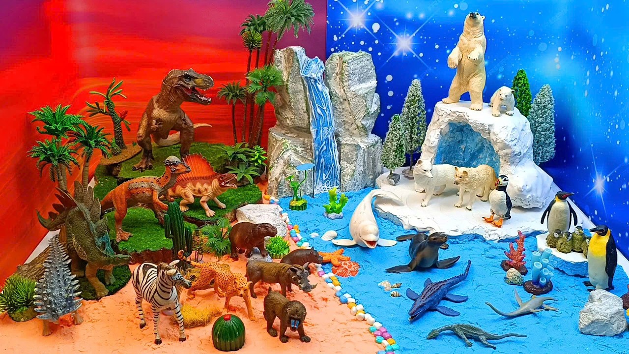 Explore the Animal World for Kids | 🌊 Dinosaurs, Ocean & Polar Animals Diorama