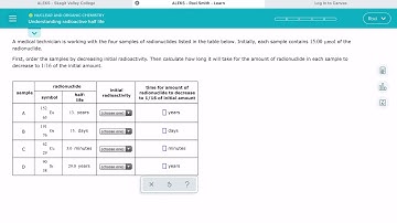 ALEKS: Understanding radioactive half life