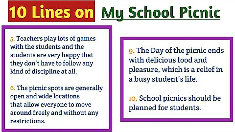 10 lines on My School Picnic || 200 words Essay in English with voice || Paragraph Writing