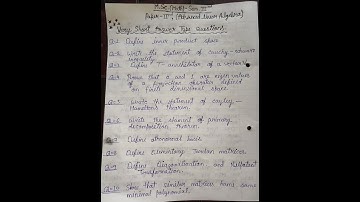 M.Sc.(Math), Sem. -3rd,V. most important questions, (Advance linear aljebra), MGKVP.