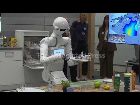 Dishwasher loading AI robots made in Europe show off fine motor skills