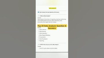 Top 20 Data Analysis Question & Answers #dataanalysis #sql #shortsfeed