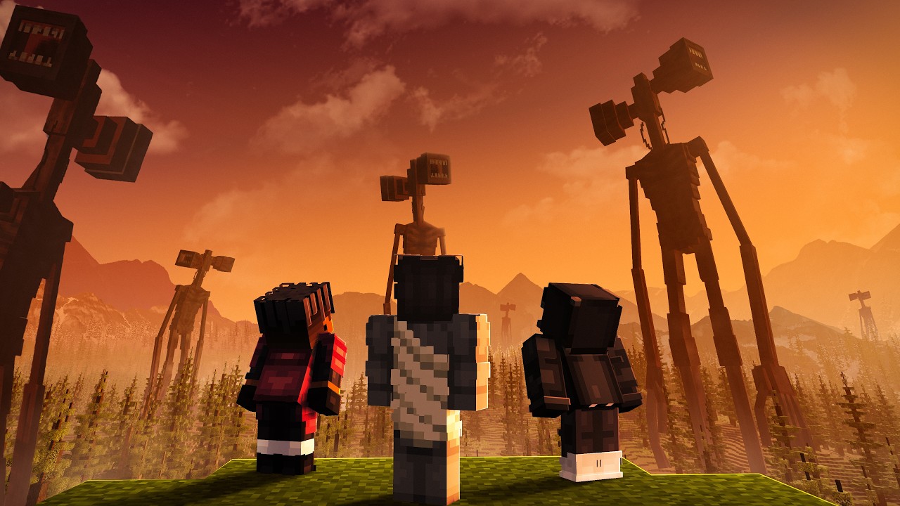 Surviving The SIREN HEAD FOREST in Minecraft