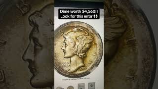 $4,560 Mercury Dime Error? 1945 Mercury Dime With Rare Broadstrike Error! #rarecoins #errorcoins