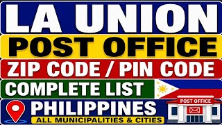 La Union ZIP Code | Post Office PIN Code Complete List | Philippines #worldwork50 News