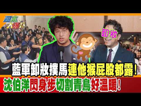 藍軍卸妝撲馬連他猴屁股都露!沈伯洋閃身步切割青鳥好溫暖!【#大新聞大爆卦】精華4 @大新聞大爆卦HotNewsTalk ​