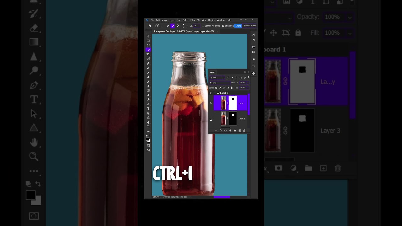 Transparent Bottle Tutorial in photoshop | Remove Transparent background | 