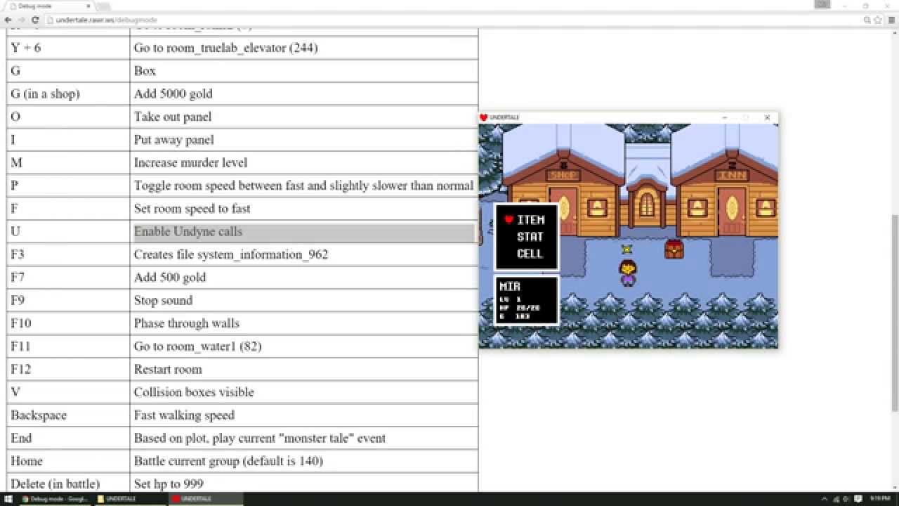 UNDERTALE - BATTLE SIMULATOR BY RTF All Debug mode 