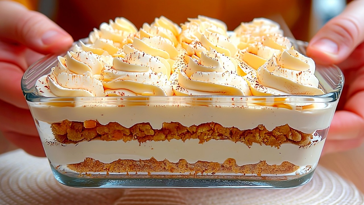 Просто смешайте персики и бананы! Настоящий итальянский десерт за 15 минут!