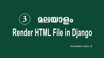 Malayalam Django Tutorial Rendering HTML Web Page  | Python