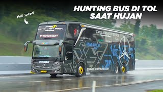 Pasukan Bus Transjawa Melibas Jalanan Basah di Tol Cipali KM 102 | Part 2