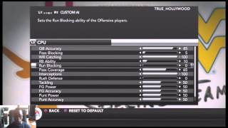 NCAA Football 14 - A Custom Slider Set - For Realistic Game Play - Face Cam