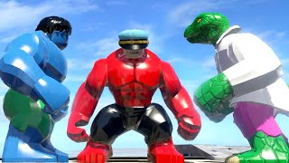 Red Hulk Vs Lizard Vs Blue Hulk In Lego Marvel Superheroes