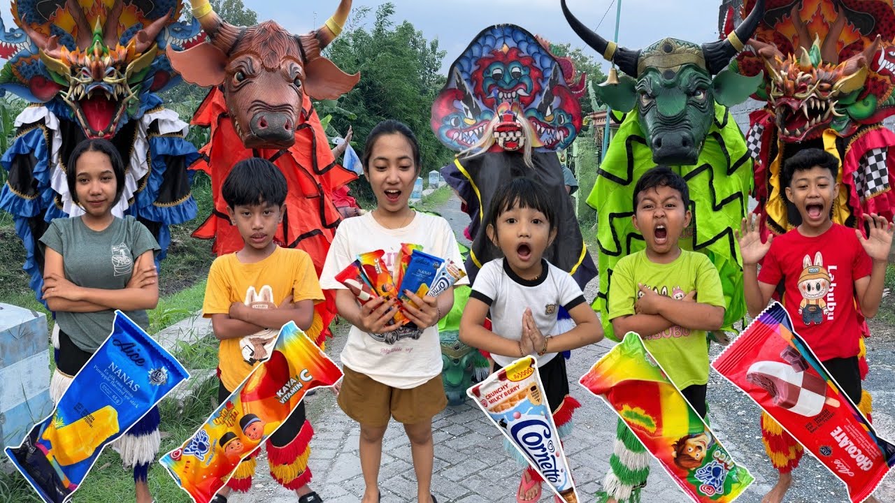 KAK RACHEL BAGI 2 ES KRIM AJAIB SEMUA B0C1L BERUBAH MENJADI BARONGAN DAN BANTENGAN