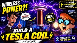 Build a REAL Tesla Coil at Home ⚡ Wireless Electricity Explained!@TE-DEXLaboratory 