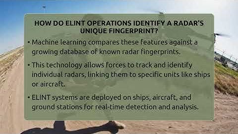 How Do ELINT Operations Identify A Radar