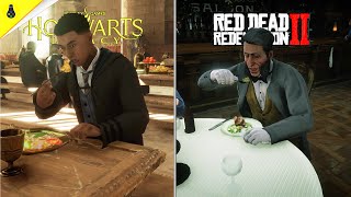 Hogwarts Legacy vs RDR2 - Physics and Details Comparison