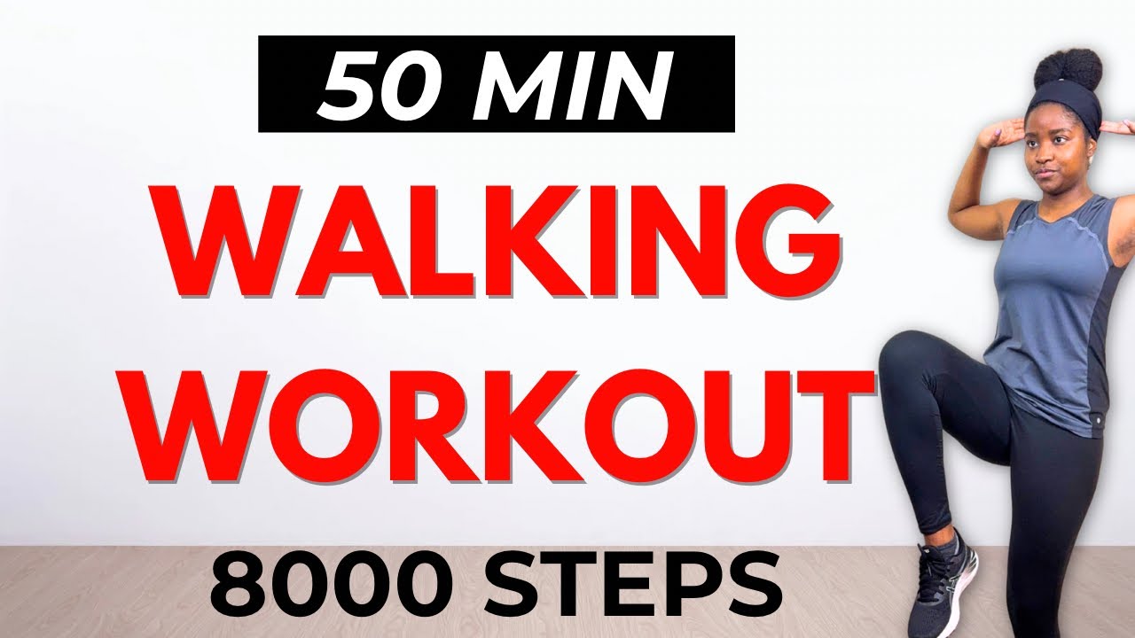 50 MIN WALKING WORKOUT - 8,000 Steps to Lose Weight & Move Arms, Belly & Legs at Home