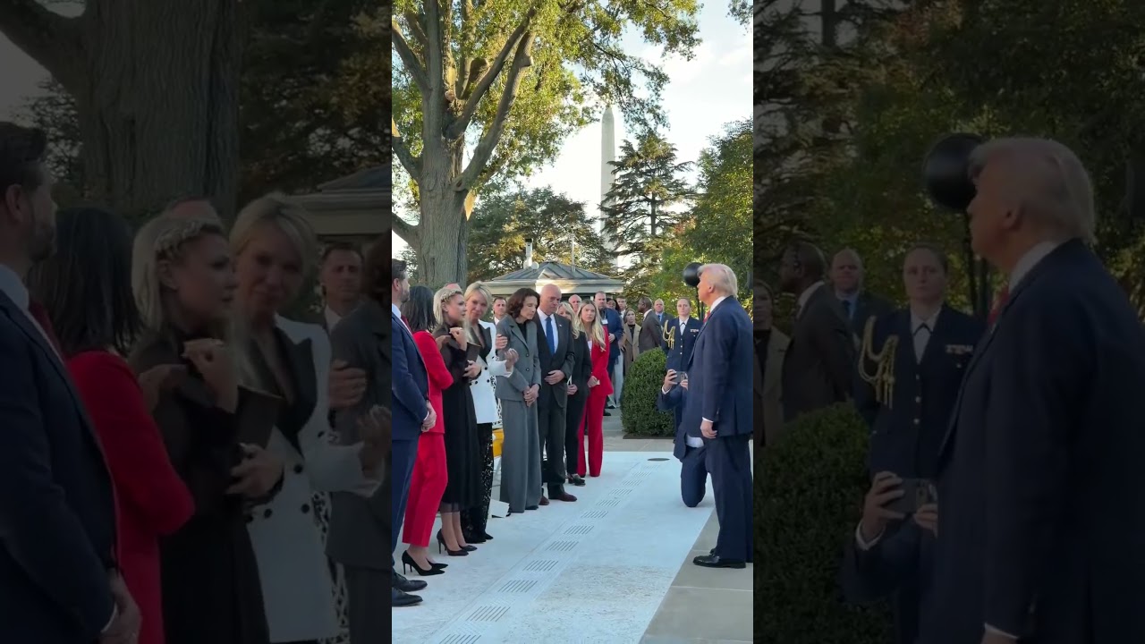 After the Medal of Freedom ceremony honoring Charlie Kirk, Trump stood as Amazing Grace played